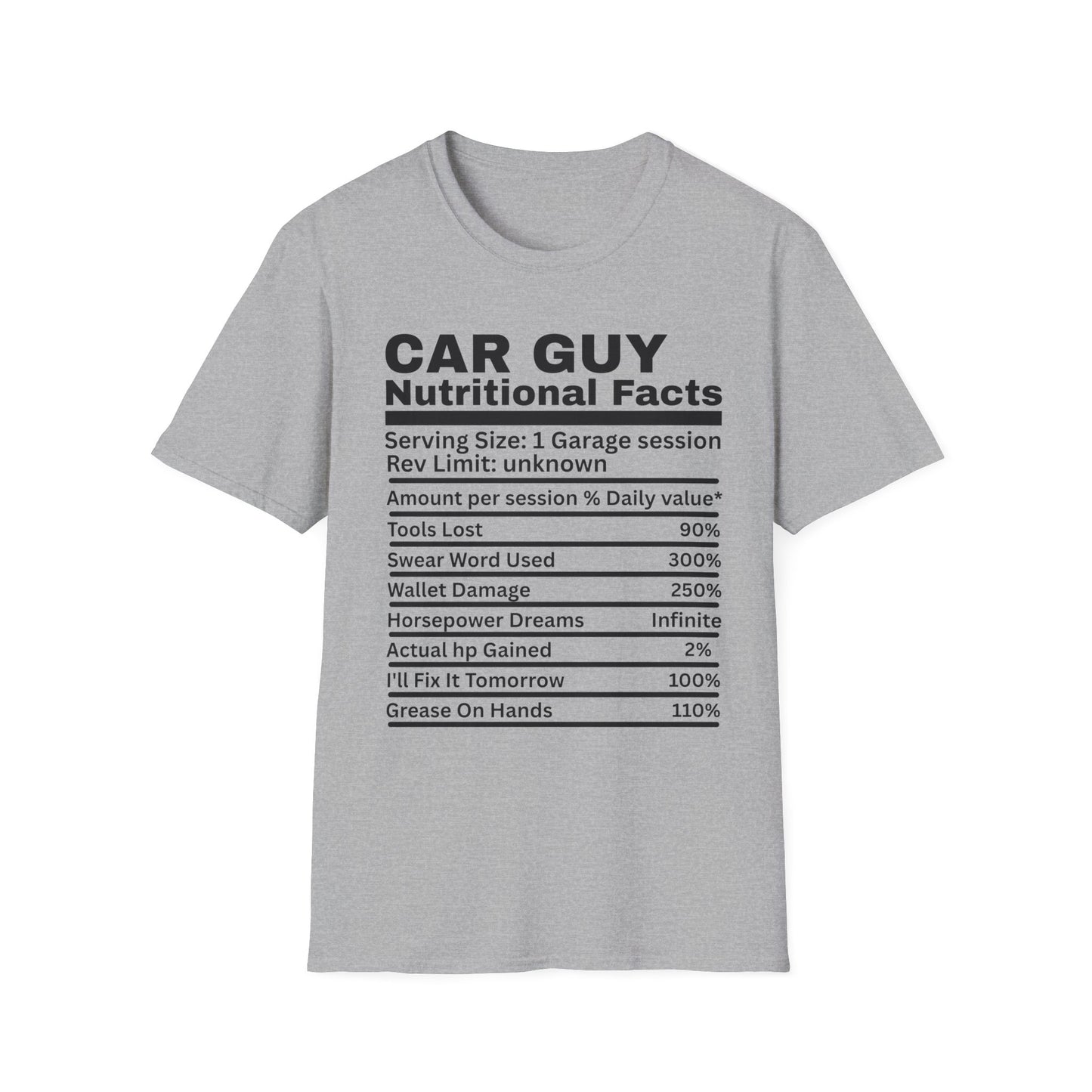 CAR GUY Nutritional Facts T-Shirt
