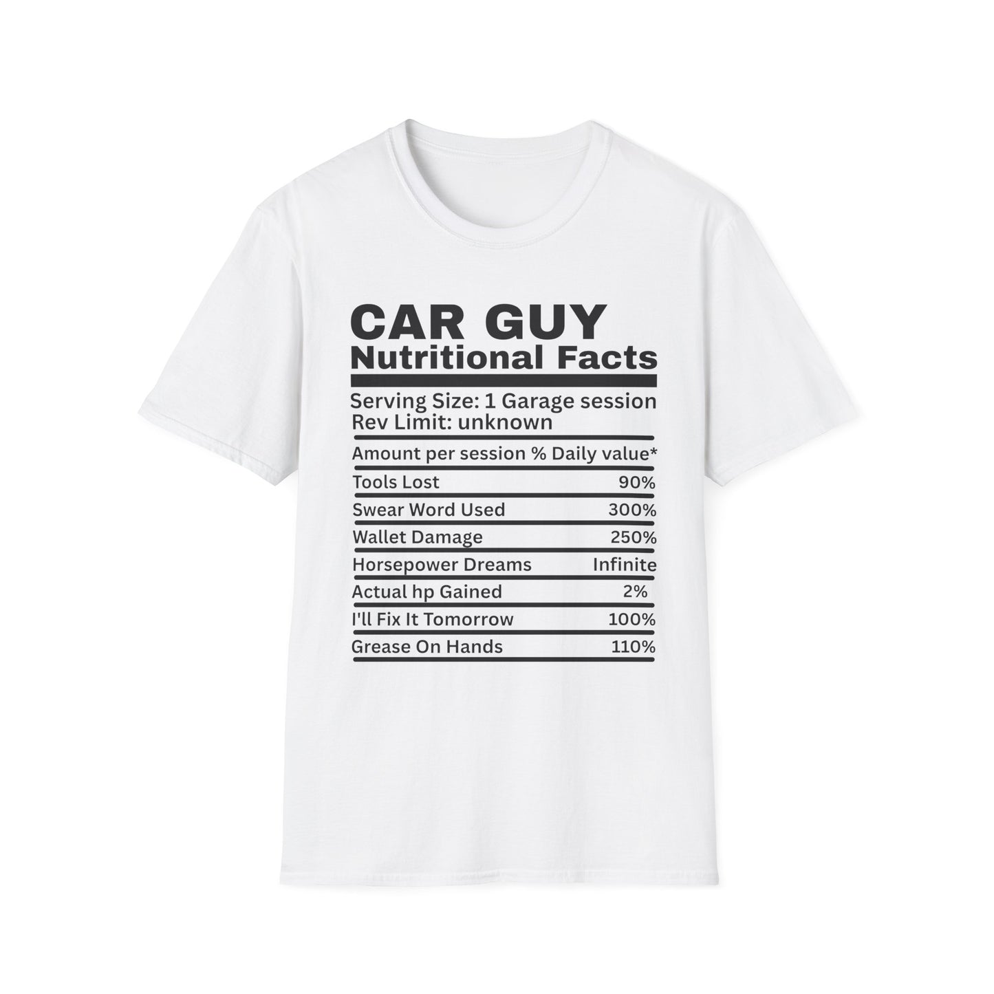 CAR GUY Nutritional Facts T-Shirt