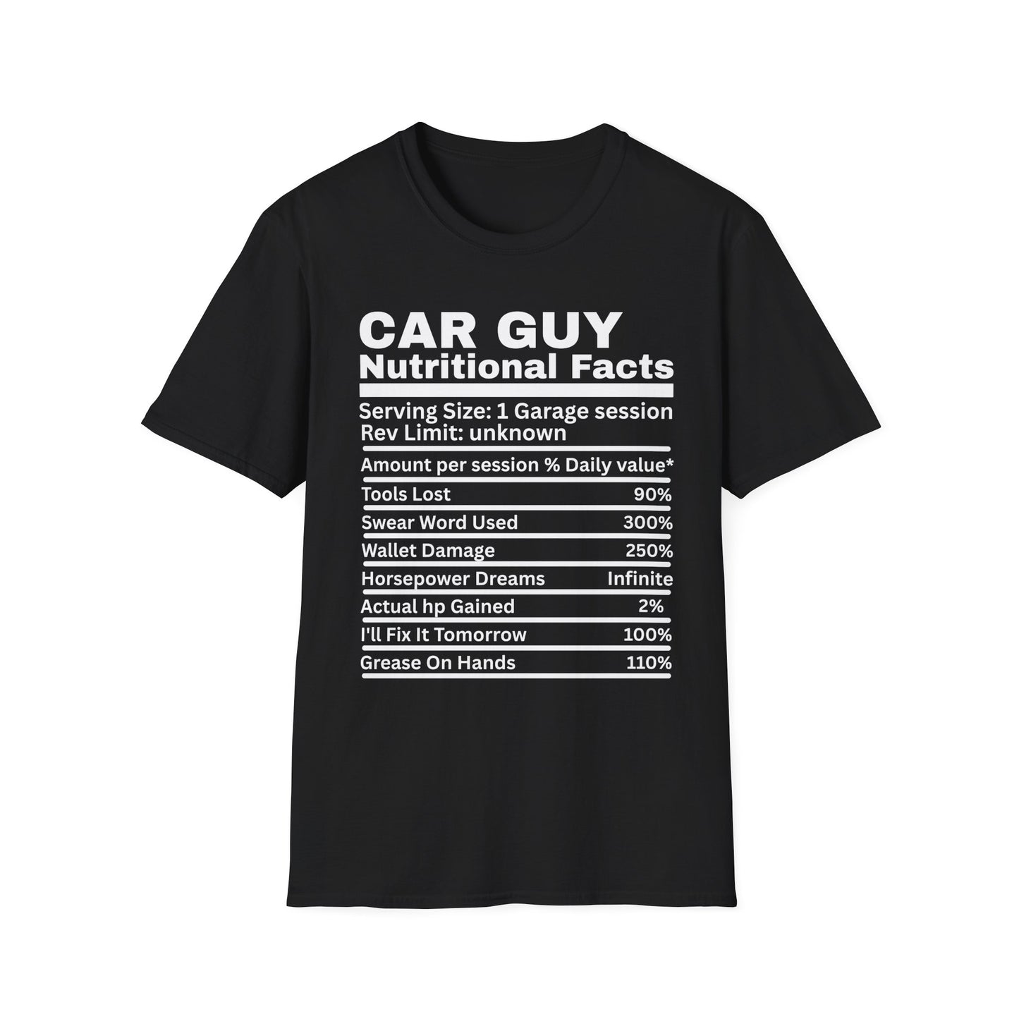 CAR GUY Nutritional Facts T-Shirt
